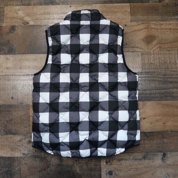 Woolrich Womans Medium Black & White Check Down Filled Quilted Puffer Vest - Picture 7 of 7
